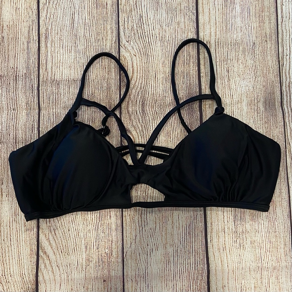 No Brand | Soft V Neck Strap Back Swim Bikini Bra Top